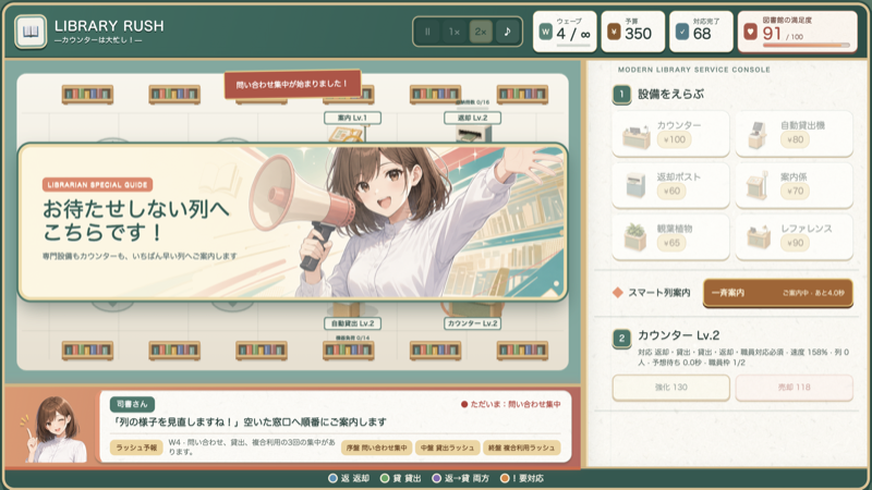 LIBRARY RUSH —カウンターは大忙し！— スクリーンショット3